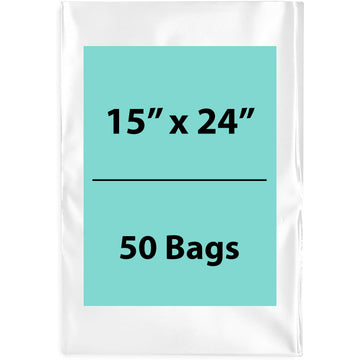 Clear poly bags Flat 15 inch (width) X 24 inch (Height) LDPE